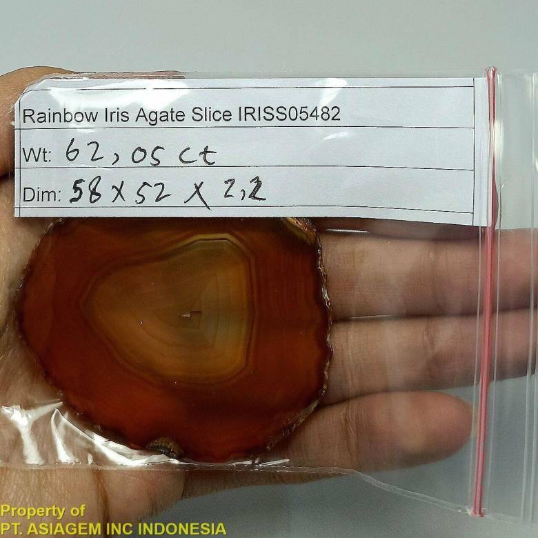 Натуральный ирис агат срез 62.05 Ct - фото фото фото 3