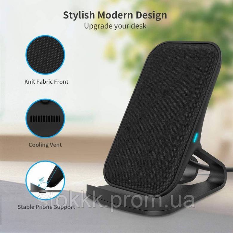 Беспроводная зарядка Lecone Fast Wireless Charger Fabric 10W/7.5W - фото фото фото 5