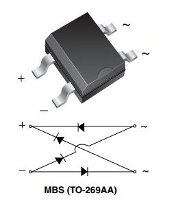 MB6S SOP-4 Diode Bridge Rectifier SMD 0.5 А, 600 В - фото фото фото 0