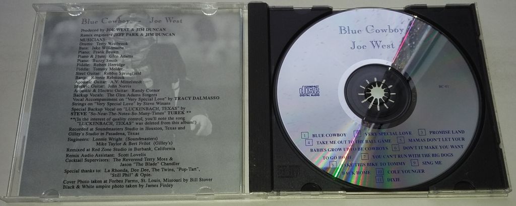 JOE WEST Blue Cowboy  CD US - фото фото фото 1