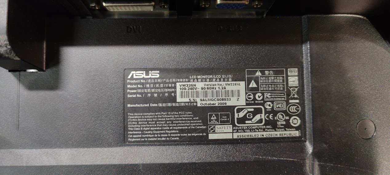 Широкоформатный ЖК-монитор с DVI 22 дюйма ASUS VW225NL № 23050434 - фото фото фото 3