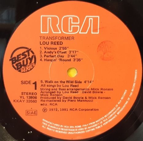 Lou Reed - Transformer - 1972.  (LP). 12. Vinyl. Пластинка. Italy. - фото фото фото 2