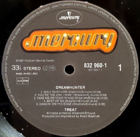 Treat - Dreamhunter - 1987.   (LP). 12. Vinyl. Пластинка. Netherlands. - фото фото фото 4
