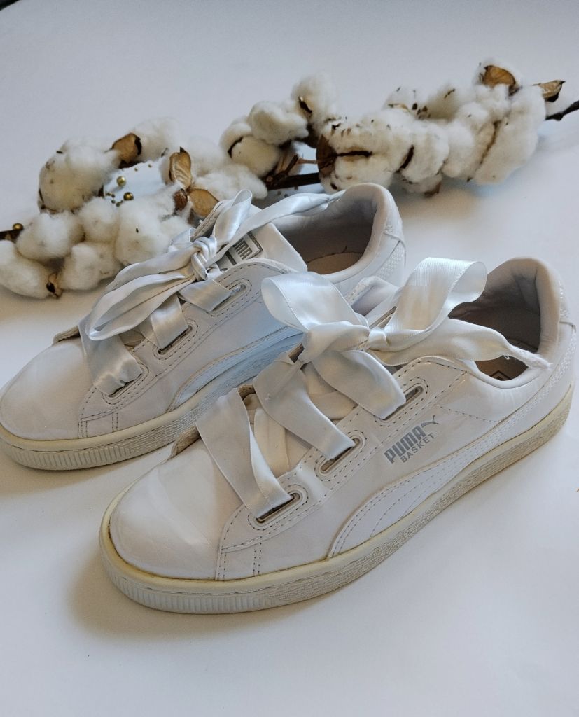 Кросівки Puma. Білі/Лакові. 37 розмір. Устілка 23 см - фото фото фото 1