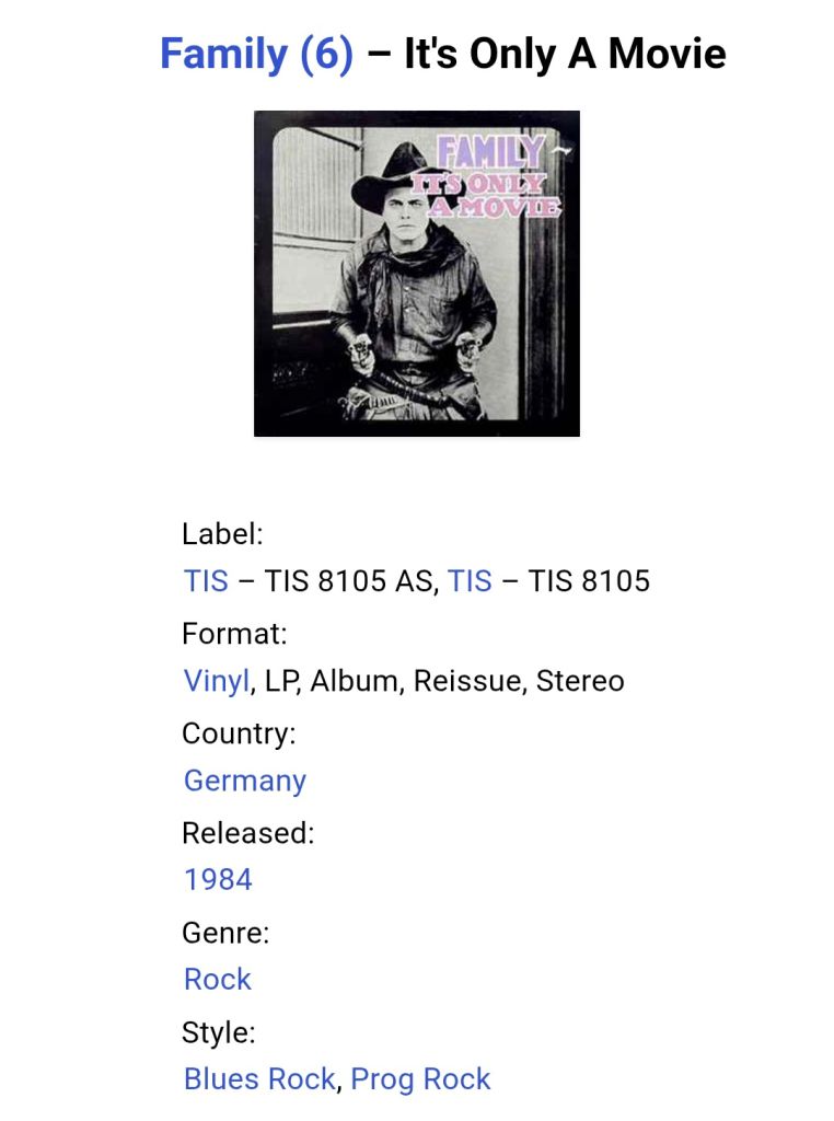 Family - It's Only a Movie - 1973.  (LP). 12. Vinyl. Пластинка. Germany. - фото фото фото 4