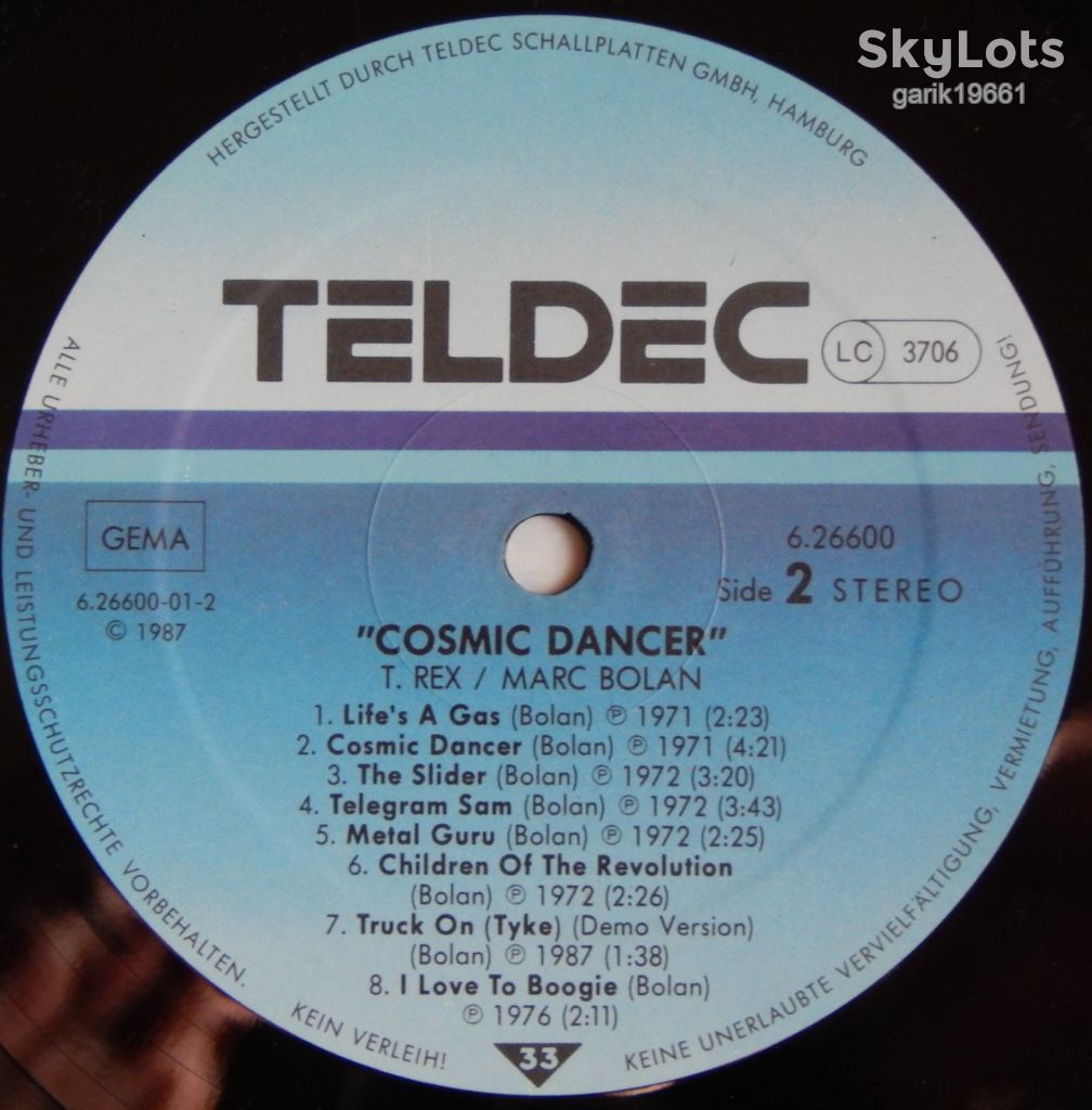 T. Rex / Marc Bolan – Cosmic Dancer  (TELDEC – 6.26600 BU, Germany) NM-/NM- - фото фото фото 4
