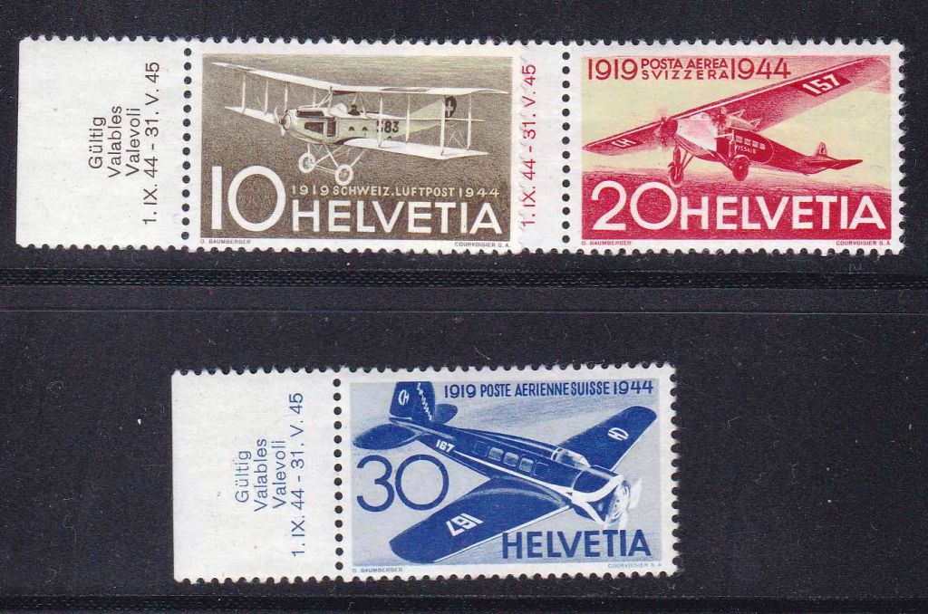 Авиация. Швейцария  1944 г MNH - - фото фото фото 0
