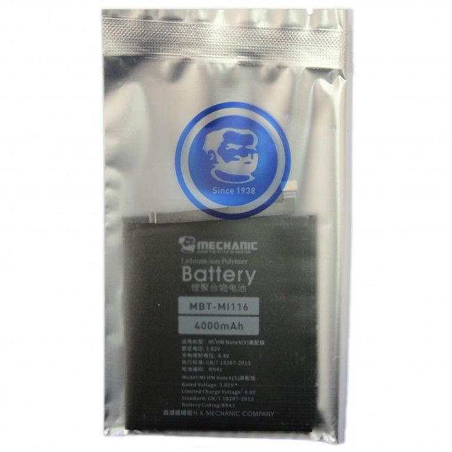 Аккумулятор MECHANIC BN41  (4000mAh) для Xiaomi Redmi Note 4 - фото фото фото 0