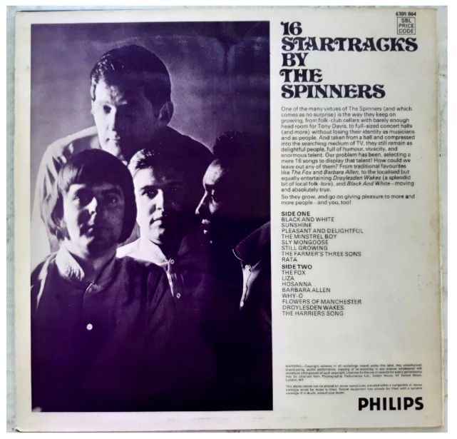 The Spinners - 16 Star Tracks - 1963-71.   (LP). 12. Vinyl. Пластинка. England. - фото фото фото 1