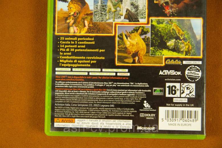 Диск XBOX 360 - Cabelas Dangerous Adventures - фото фото фото 4