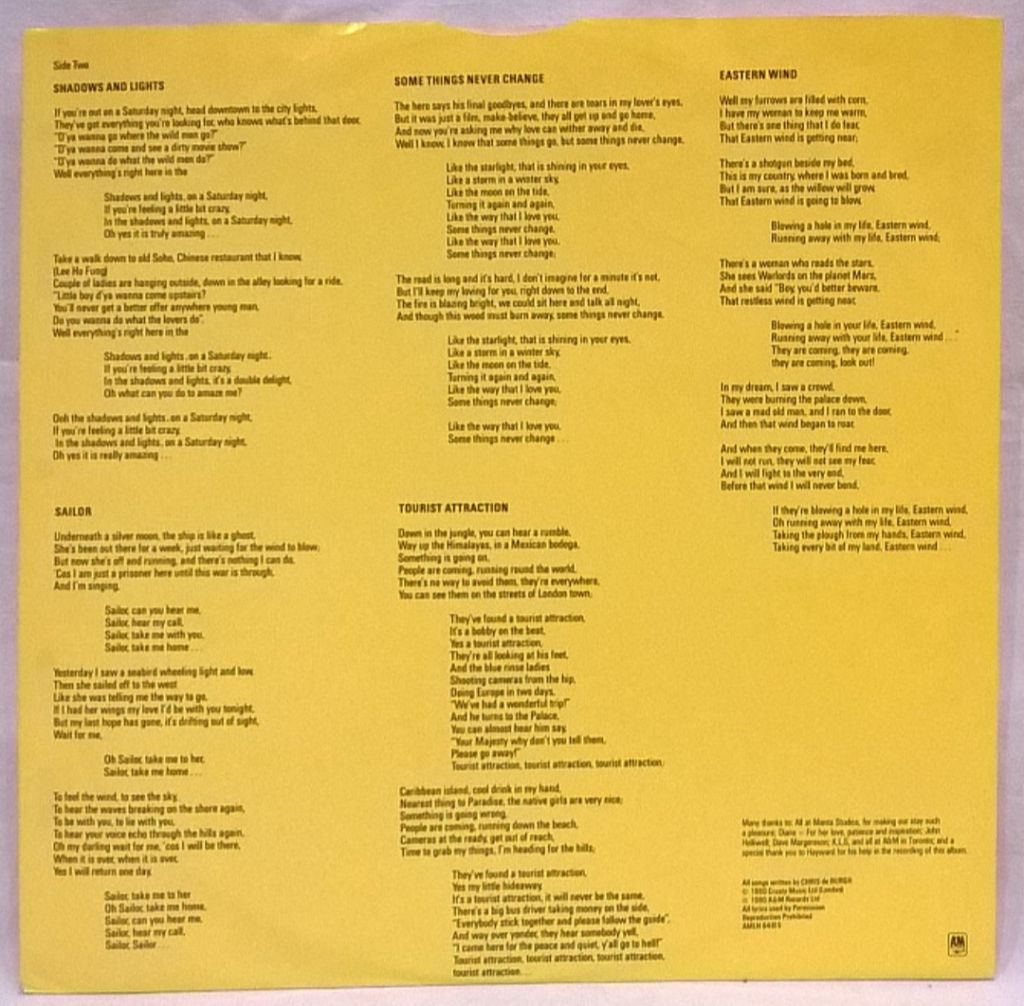 Chris de Burgh ‎- Eastern Wind - 1980.  (LP). 12. Vinyl. Пластинка. Holland. - фото фото фото 3