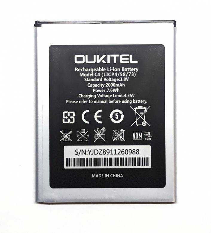 Батарея Аккумулятор АКБ Oukitel C4 1ICP4/58/73 2000mAh - фото фото фото 0