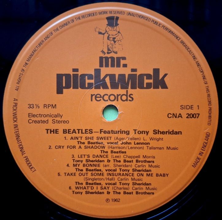 The Beatles Featuring Tony Sheridan - 1962.  (LP). 12. Vinyl. Пластинка. UK. - фото фото фото 2