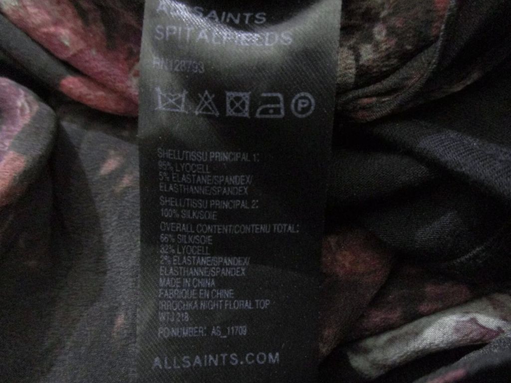 Топ шелк-лиоцелл Allsaints Irrochka night floral top 44р - фото фото фото 6