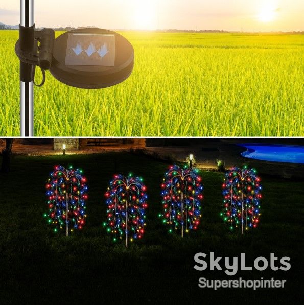 Садовый светильник “Феерверк” на солнечной батарее, SFK-46 120/200 LED, Уличный грунтовый фонарь “Салют” - фото фото фото 2