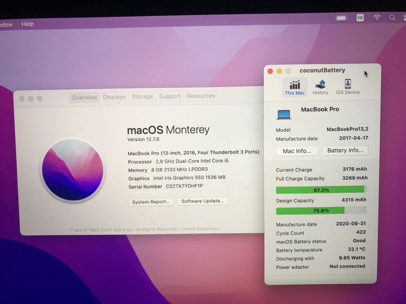 ноутбук MacBook Pro Retina A1706  2017/ 8gb/SSD 512GB/ tachbar/ 5 годин - фото фото фото 1