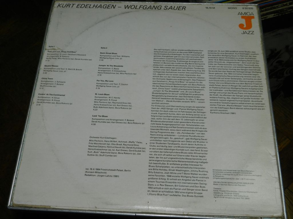 LP  AMIGA JAZZ - Kurt Edelhagen / Woofgang Sauer - фото фото фото 3