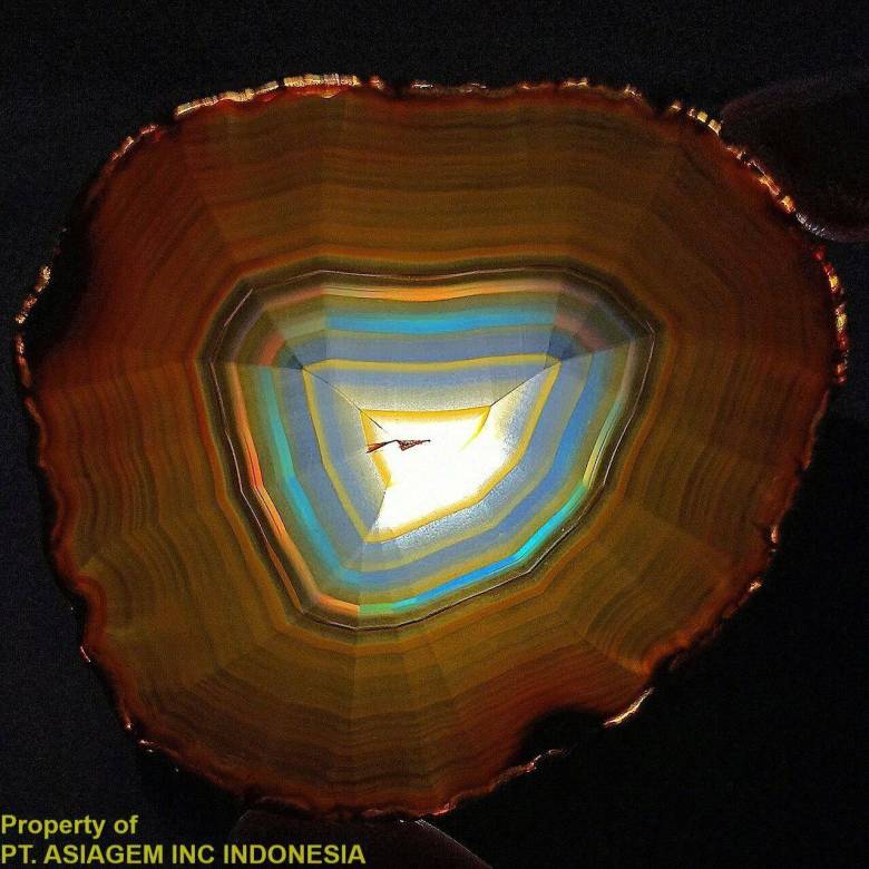 Натуральный ирис агат срез 62.05 Ct - фото фото фото 2