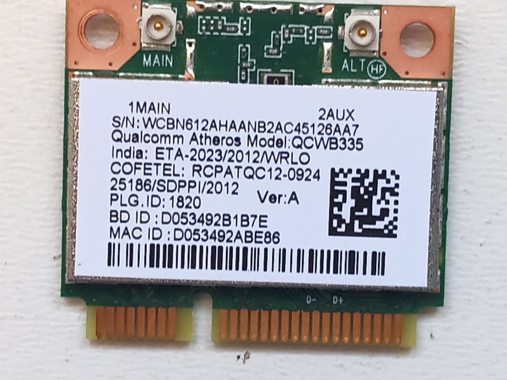 Б/У Wi-Fi модуль Model-QCWB335 на ACER ES1-411 - фото фото фото 0
