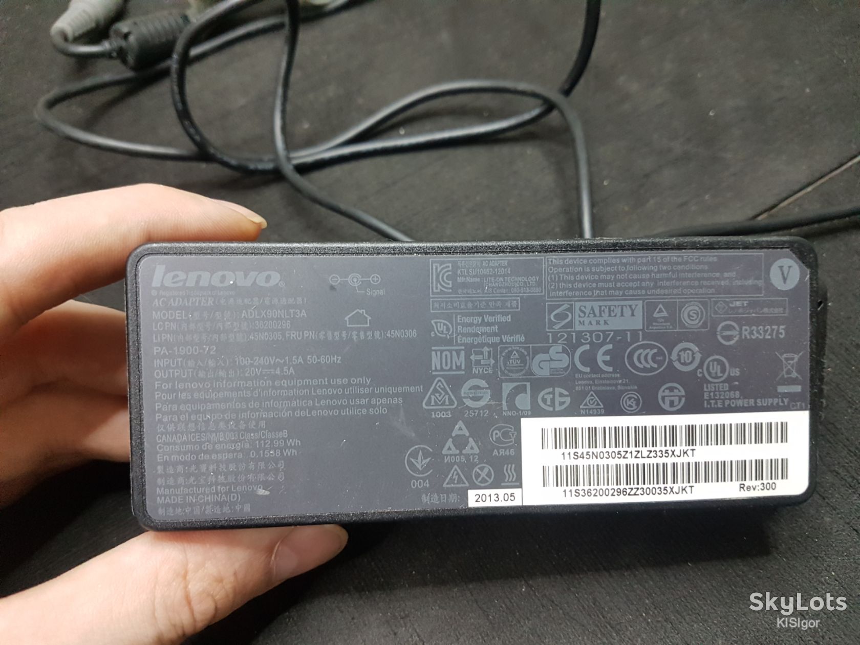 Оригінальний блок живлення   (адаптер змінного струму) для ноутбука Lenovo потужністю 90 Вт *80034 - фото фото фото 0