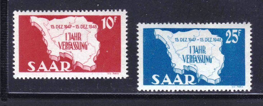 SAAR / СААР  1948 г  MNH  карта - фото фото фото 0