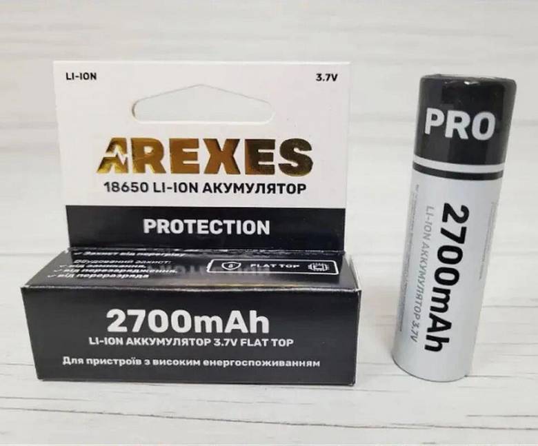 Аккумулятор Arexes 18650 Li-Ion 2700 mAh, 3.7v - фото фото фото 0