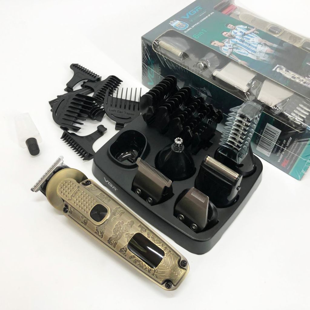 Набір для стрижки 6в1 vgr v-095 + відеоогляд / професійний тример 16 насадок - фото фото фото 4