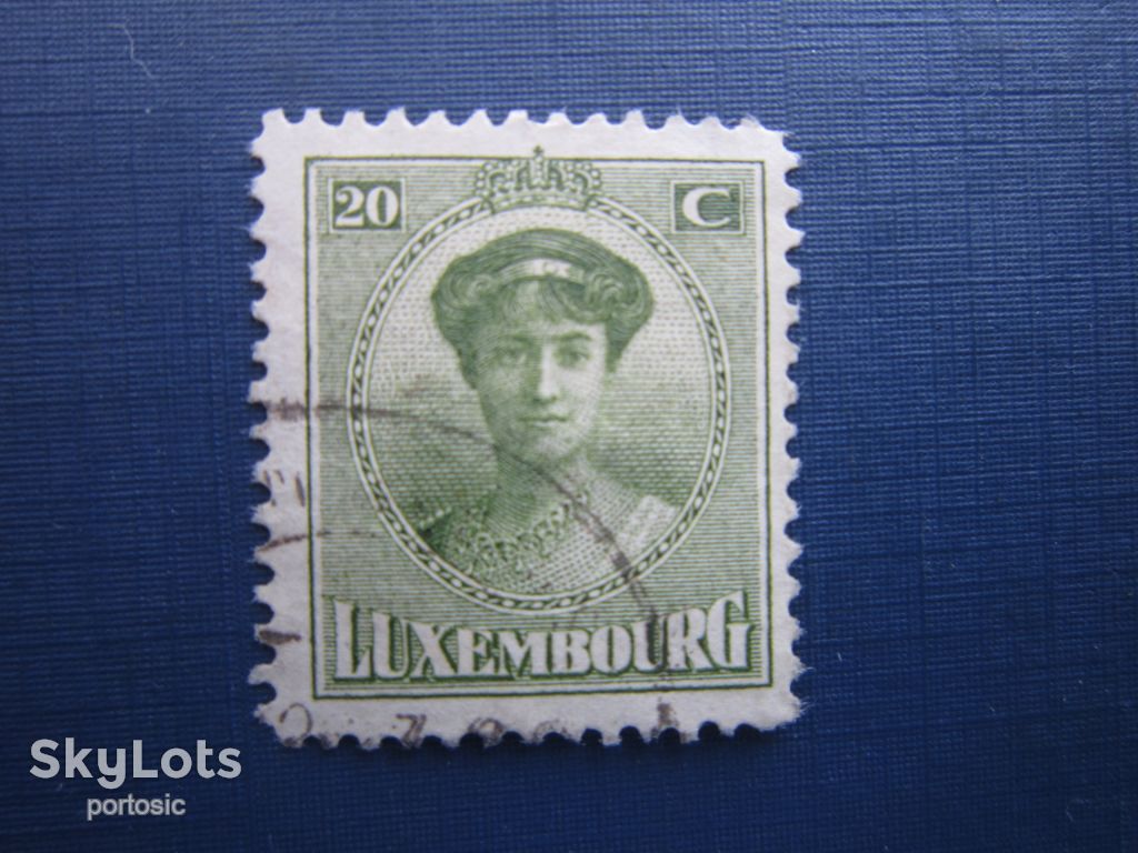 Марка Люксембург 1925 стандарт герцогиня Шарлота 20 сант гаш - фото фото фото 0