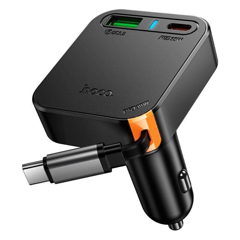 АЗП Hoco NZ18 Guardian PD65W with retractable cable  (1USB-A/2C) - фото фото фото 4