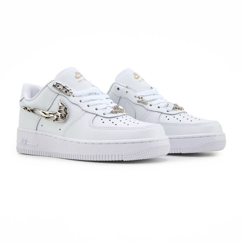 Nike Air Force 1 Low Molten Metal Silver White - фото фото фото 1