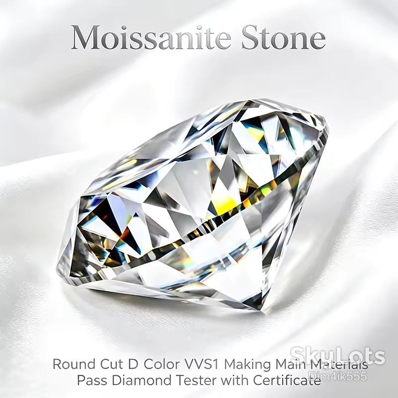 Муассанит     (бриллиант) круглой огранки 3мм 0.1ct - фото фото фото 1
