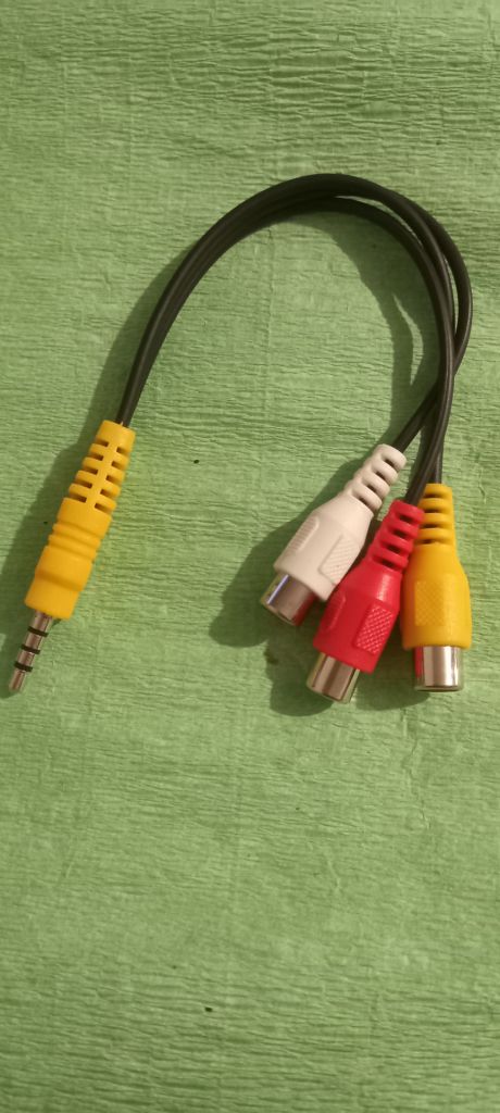Кабель AV Jack 3.5mm - 3RCA  ( мама ) 0.2m  новый - фото фото фото 0