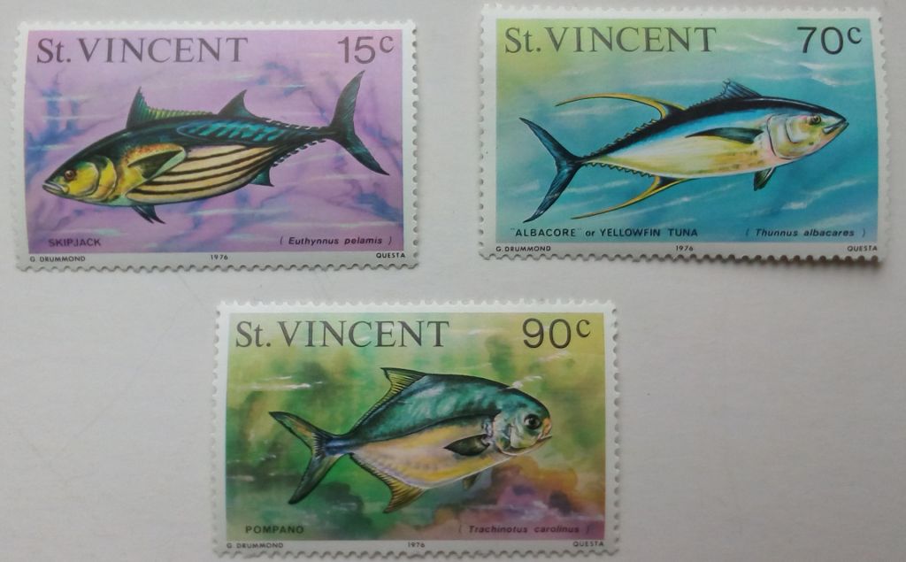 Сент-Винсент 1976 Рыбы, MNH - фото фото фото 0