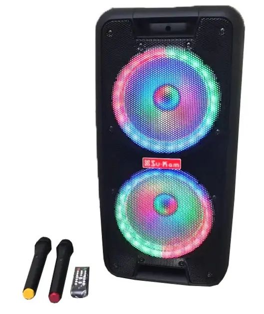 Портативна колонка Su-Kam 1010 + 2 мікрофони + BT 12v220v - фото фото фото 1