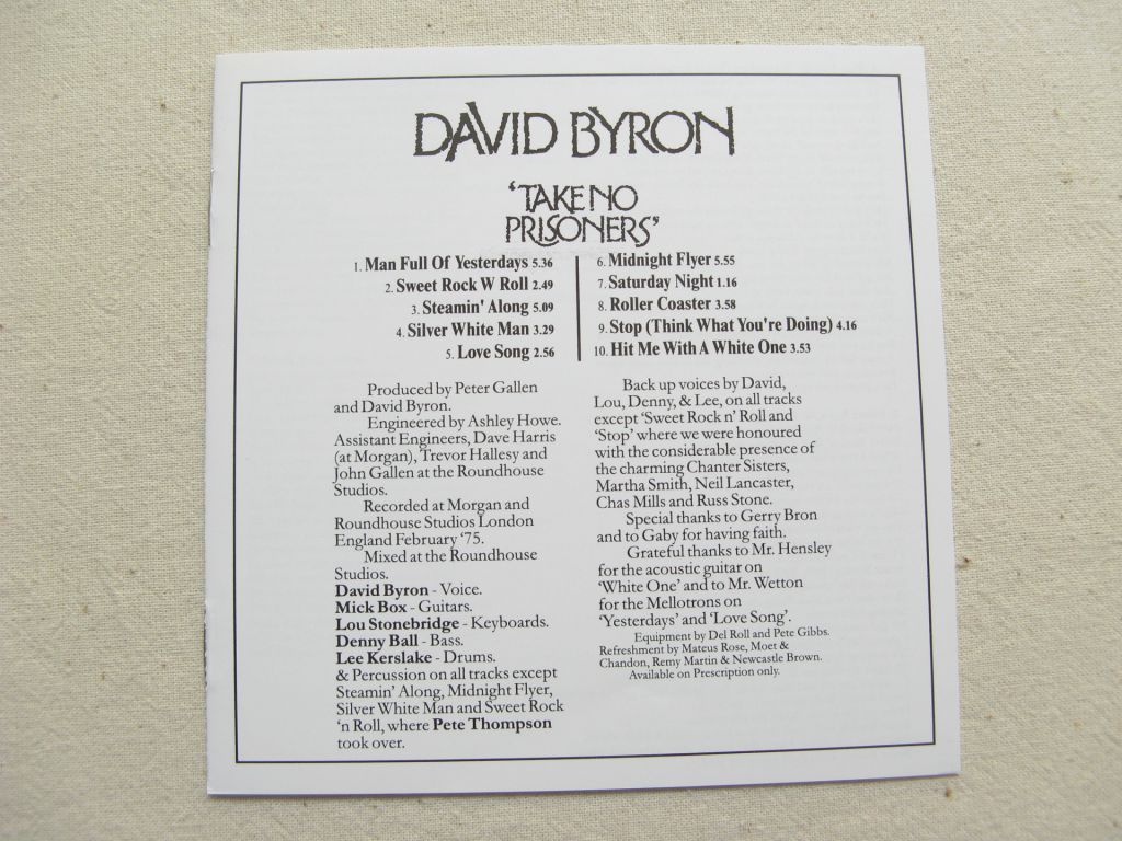 CDLP Uriah Heep Family. David Byron. Take No Prisoners. 1975. - фото фото фото 4