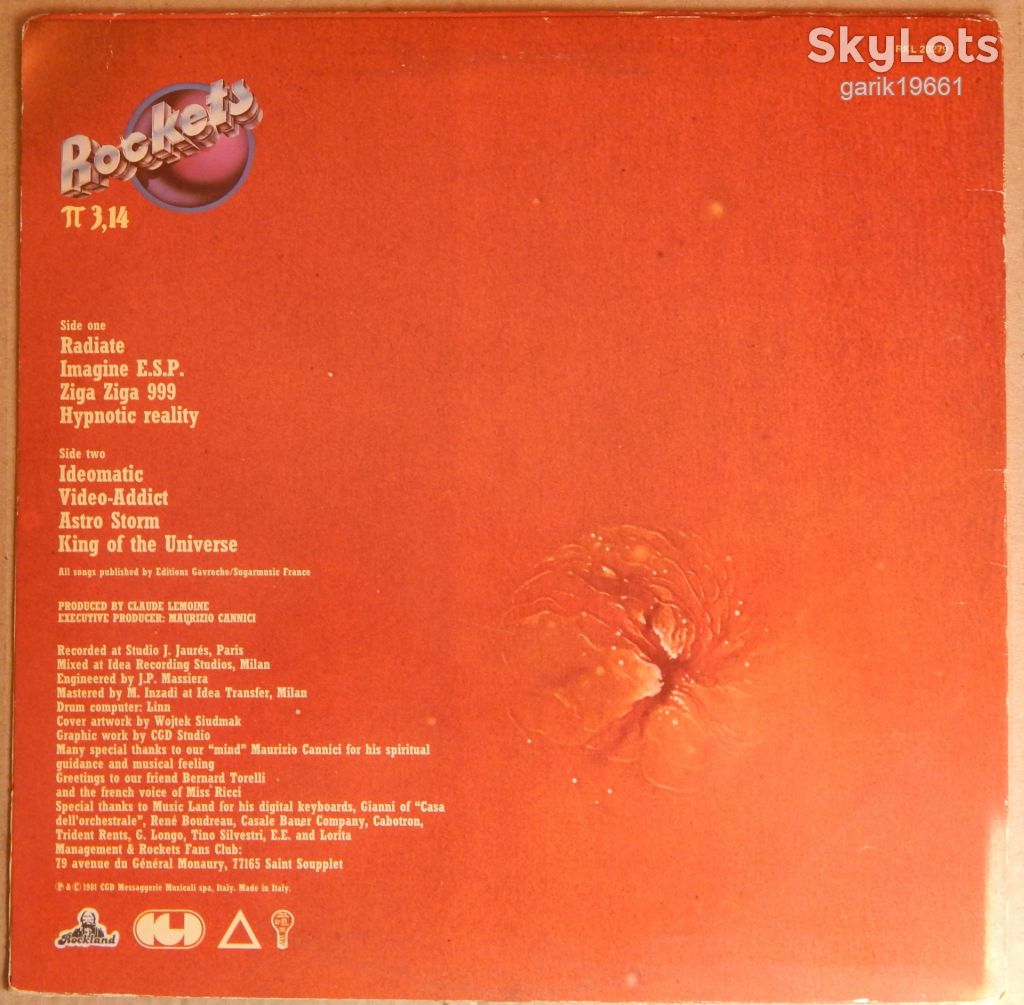 Rockets –  3,14  (Rockland Records – RKL 20279, Italy) inner sleeve EX+/NM- - фото фото фото 1