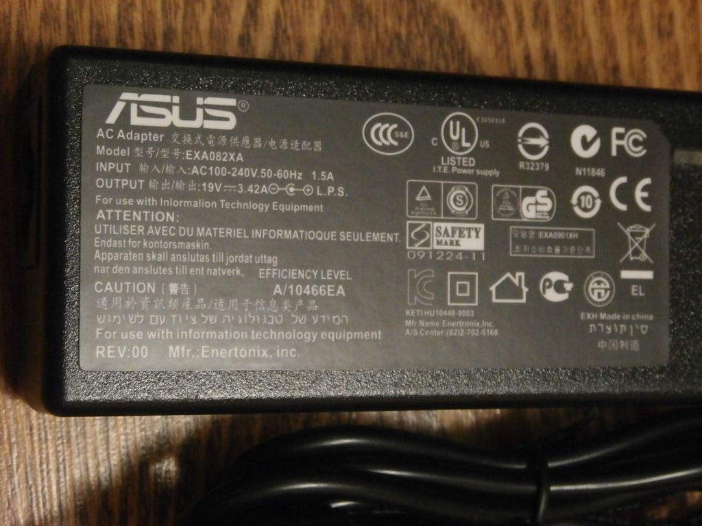 Блок питания для ноутбуков  ASUS 19V 3.42A штекер 4.0x1.35mm 65W Original Качество!!! - фото фото фото 2