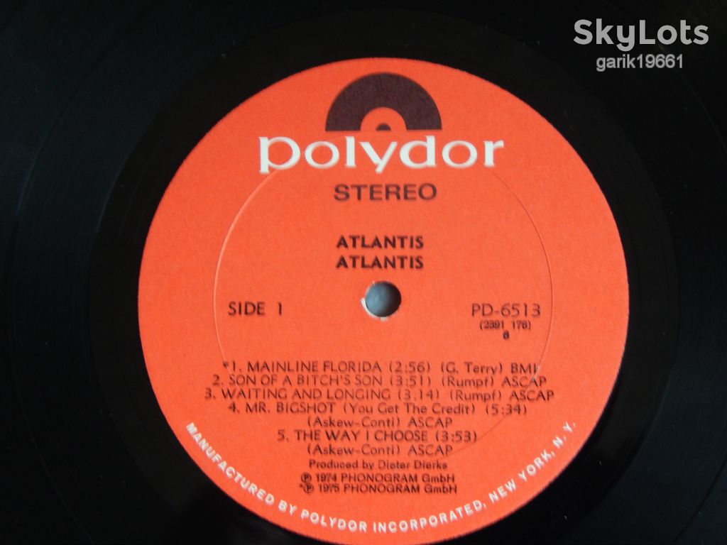 Atlantis ‎– Atlantis   (Polydor ‎– PD 6513, US) EX/NM - фото фото фото 2