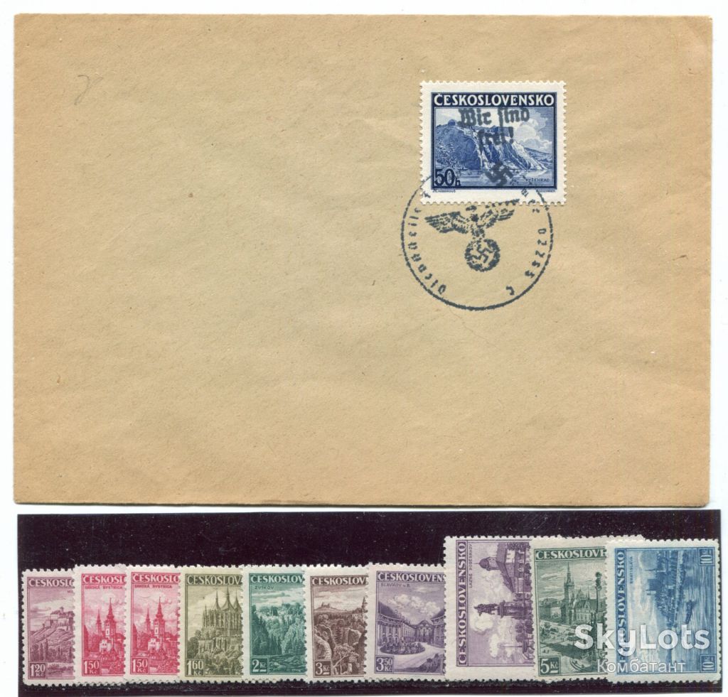 Комплект Конверт+марки Чехословаччина 1938 р. - фото фото фото 0