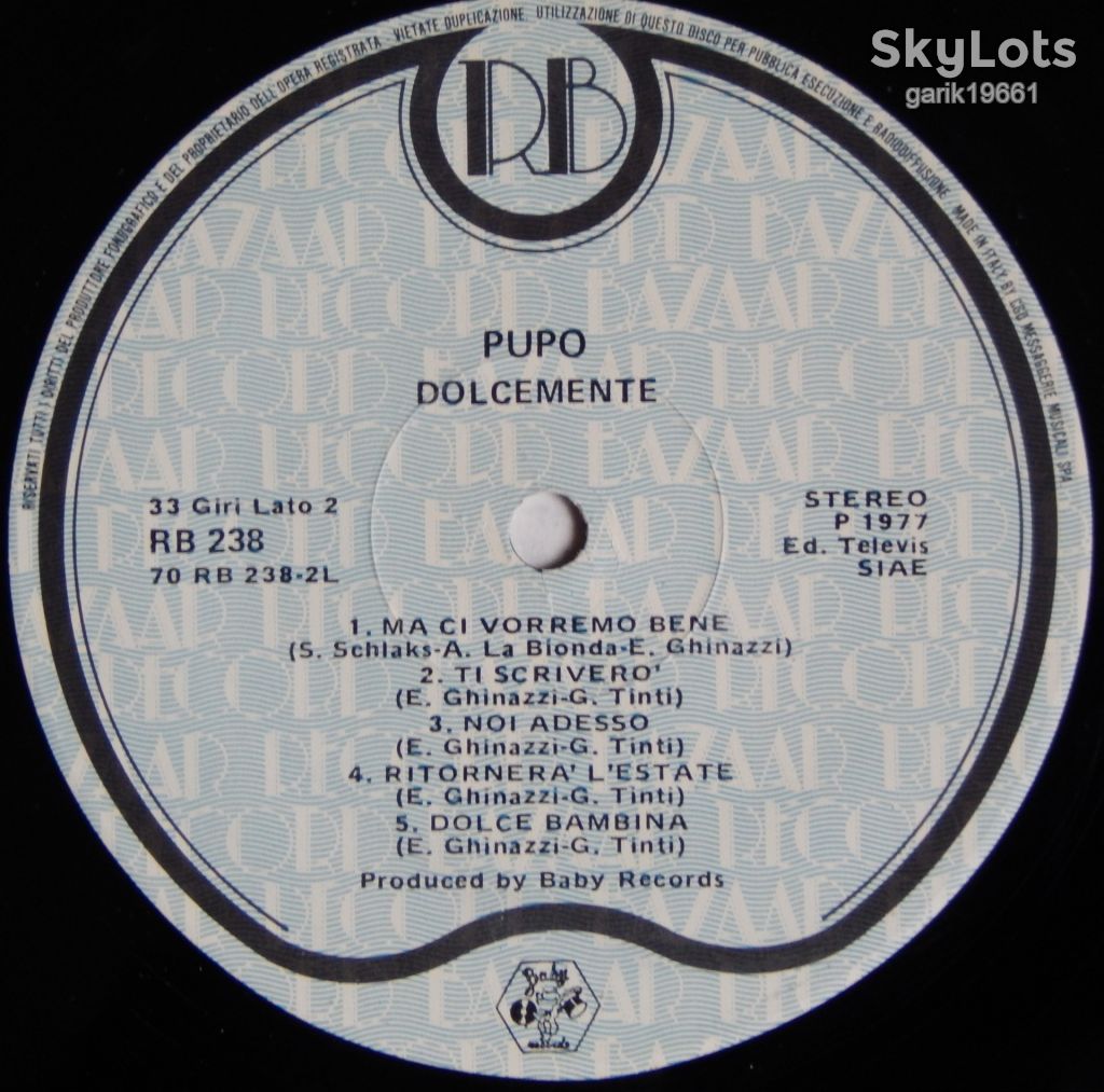 Pupo – Dolcemente   (Record Bazaar – RB 238, Italy) EX/NM- - фото фото фото 3