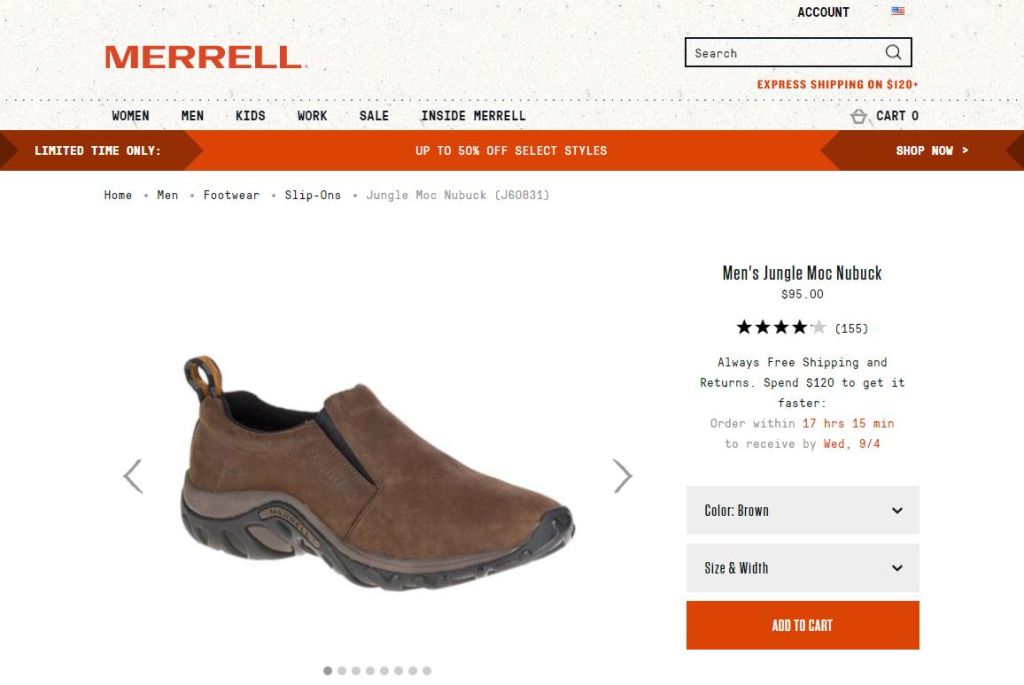 Merrell Jungle Moc Nubuck original 9US-43EU-27см нові - фото фото фото 9