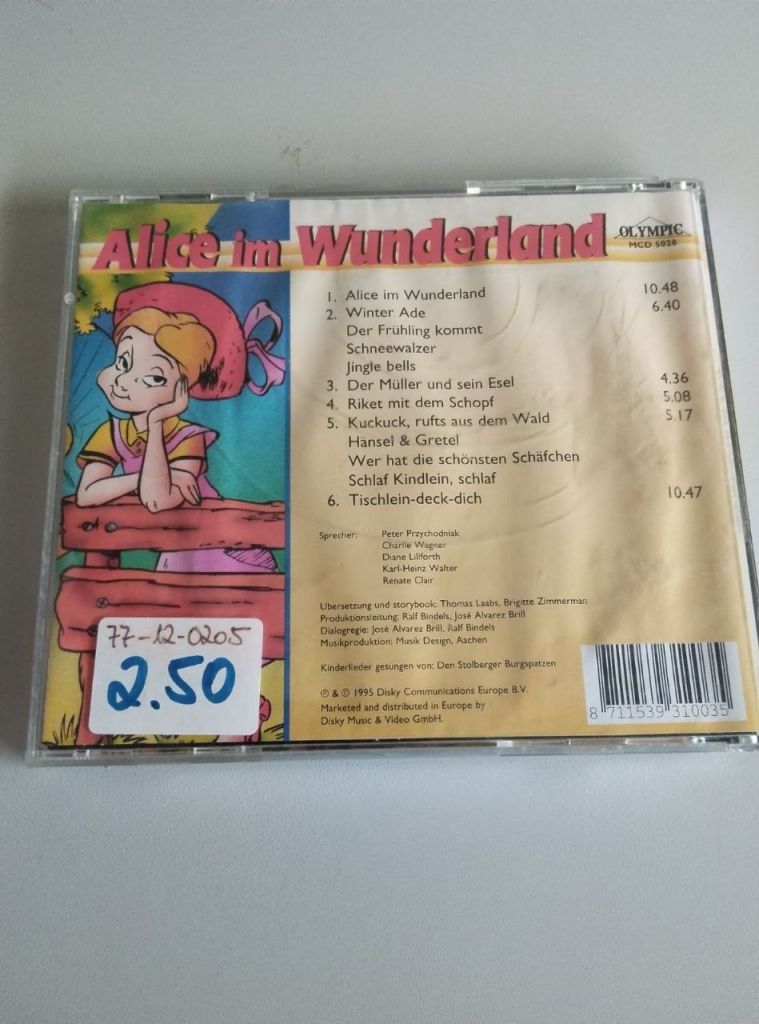 Alice im Wunderland – Märchen und Lieder  (CD, німецькою, 1995) - фото фото фото 1