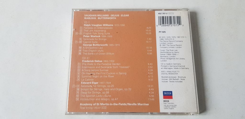 Williams/Warlock/Butterworth/Delius/Elgar 2CD фірмовий - фото фото фото 1