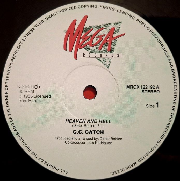 C.C. Catch - Heaven And Hell - 1986.  (EP). 12. Vinyl. Пластинка. Scandinavia. - фото фото фото 2