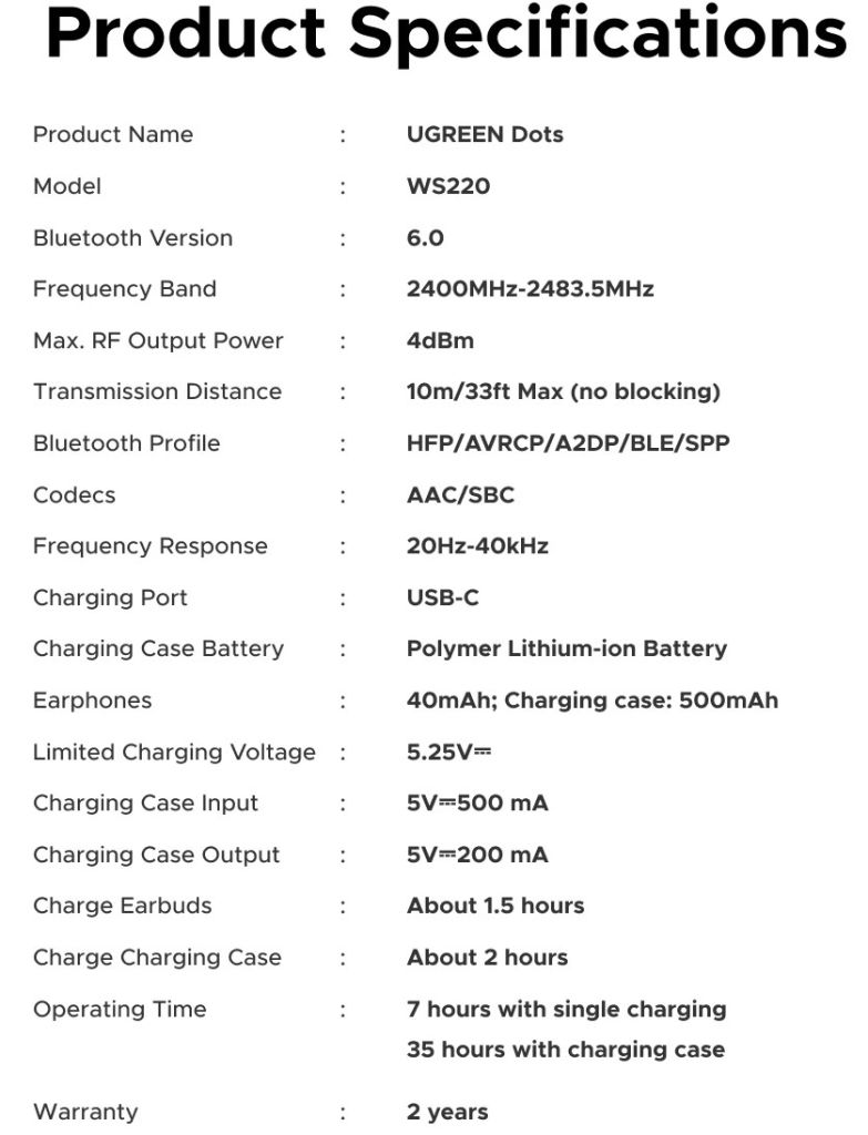 Беспроводные наушники UGREEN Dots Bluetooth 6.0 - фото фото фото 2