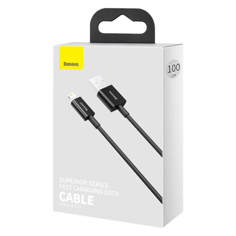Кабель Baseus Superior USB 2.0 to Lightning 2.4А 1M Черный (CALYS-A01) - фото фото фото 5