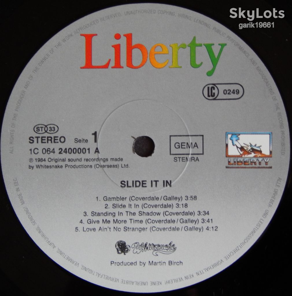 Whitesnake – Slide It In  (Liberty – 1C 064 2400001, Germany) insert EX+/NM- - фото фото фото 3