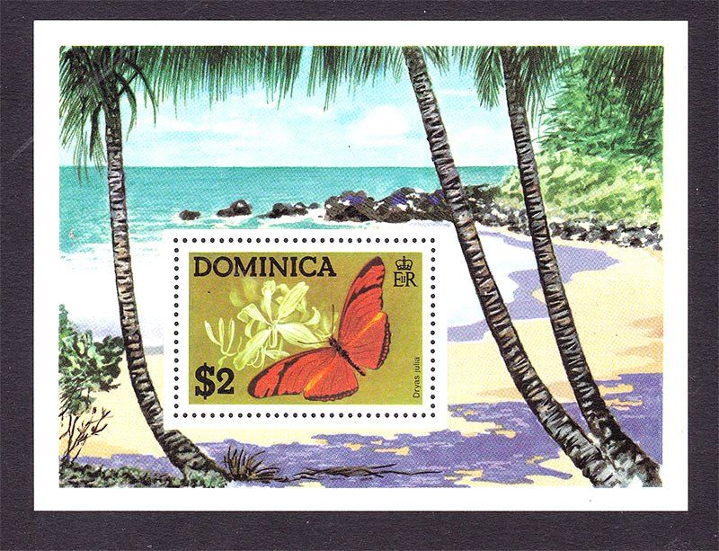 Фауна . Доминика 1975 г MNH - блок - бабочки - фото фото фото 0