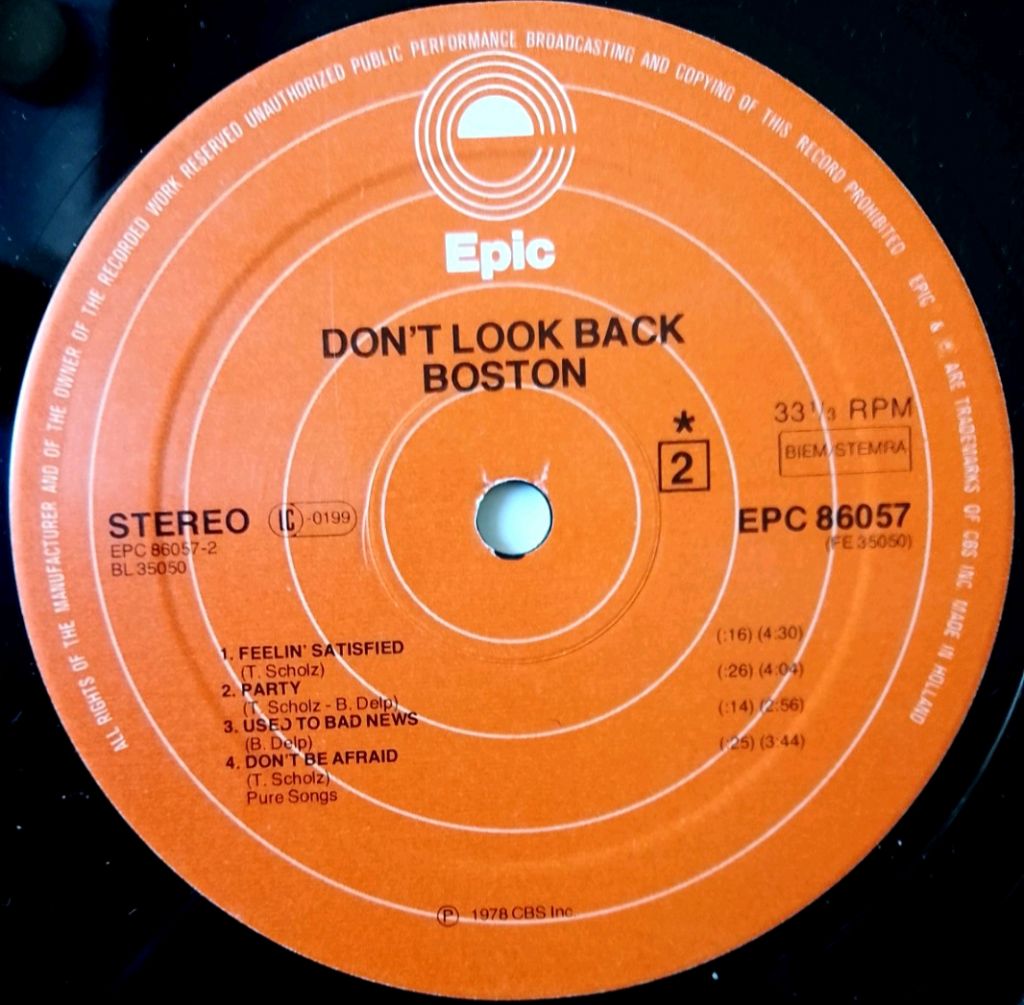 Boston - Don't Look Back - 1978.  (LP). 12. Vinyl. Пластинка. Holland. - фото фото фото 5