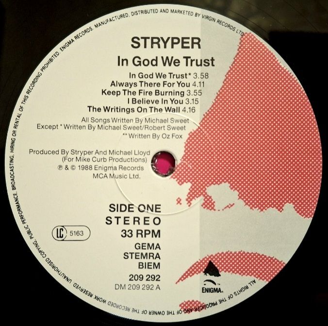 Stryper - In God We Trust - 1988.   (LP). 12. Vinyl. Пластинка. Germany. - фото фото фото 4